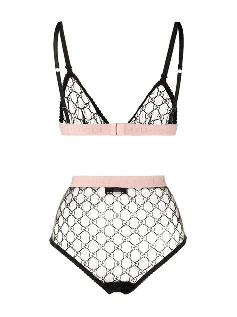 gucci monogram mesh lingerie set|gucci bra sets.